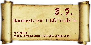 Baumholczer Flórián névjegykártya